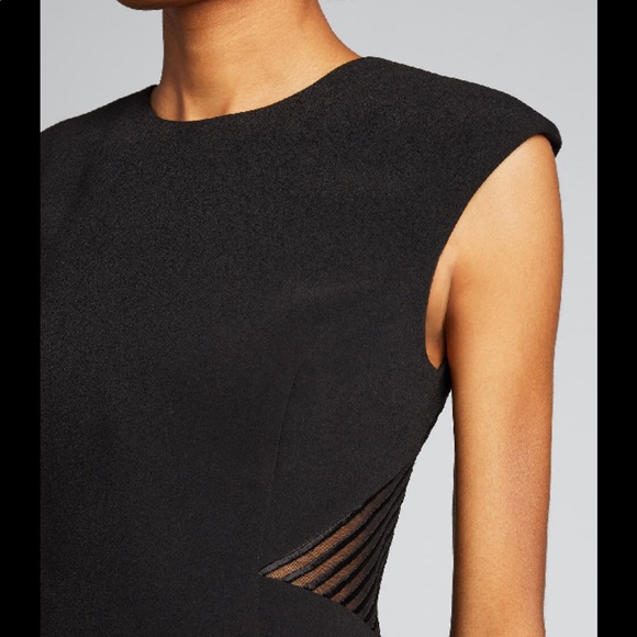 Sleeveless Heavy Crepe Gown W/ Back Embroidery 495 - Picture 2 of 3